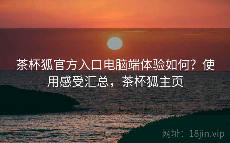 茶杯狐官方入口电脑端体验如何？使用感受汇总，茶杯狐主页