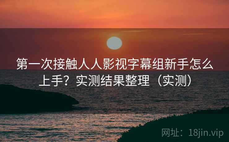 第一次接触人人影视字幕组新手怎么上手？实测结果整理（实测）